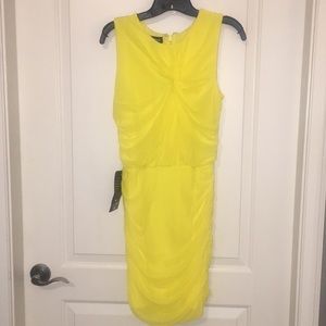 Yellow twist bodice design dress